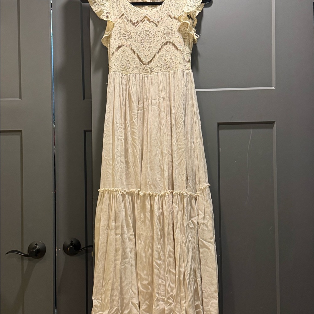 Joyfolie Cream Lace Formal Kids Dress